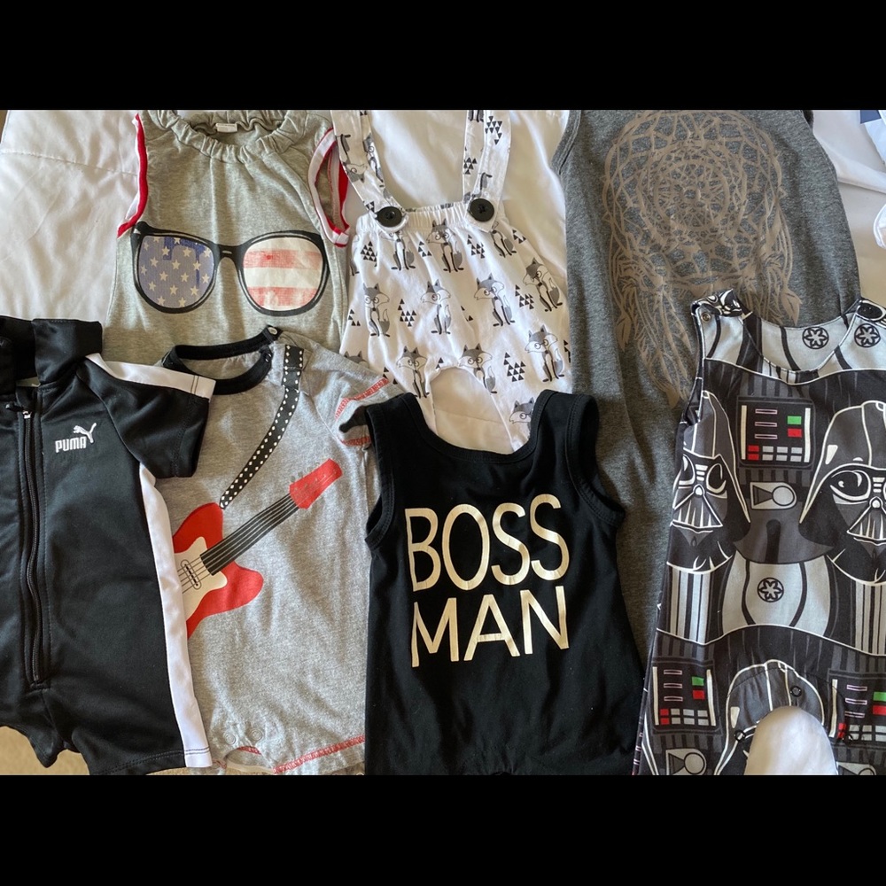 Bundle of baby boy one pieces